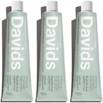 Davids Fluoride Free Toothpaste, Teeth Whitening, Antiplaque, SLS (Sulfate) Free, Promotes Enamel Health, Mouth & Gum Detox, EWG Verified, Natural Peppermint, 5.25oz (3 Pack)