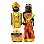 SIMPLE DAYS Decorated Marapachi Bommai | Dressing Wooden Dolls | Bommala Koluvu | Pattada Gombe | Navratri Golu Dolls | Raja Rani Dolls - 20 Cm