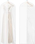 Simple Houseware 65-inch Translucent Garment Bags with Zipper for Gowns, Suits, Dresses, Costumes, Uniforms, 2 Pack, Clear