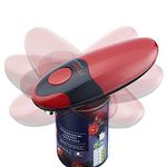 Cooks Professional Electric Can Opener | Automatic Cordless Tin Opener for Arthritic & Arthritis Hands | Hands Free Operation Can Openers | One Touch Design (Red and Black)