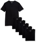 Amazon Essentials Men's V-Neck Undershirt, Pack of 6, Black, S