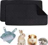 Podoy Guinea Pig Cage Liners Reusable 2 𝑷𝒂𝒄𝒌 with Mini Dust Pan, 47” x 24” Washable Small Animals Guinea Pig Bedding Pee Pads