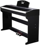 Glarry Digital Piano 88 Weighted Keys, 88 Key Keyboard Fully Weighted for Beginner, Full Size Electric Keyboard Piano with USB/MIDI, Record, LCD, 3 Pedals, Dual Stereo Speakers, Upright Stand (Black)