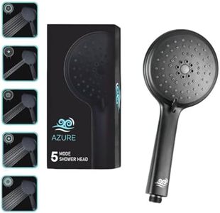 Azure's Australian Powerful 5-Mode Shower Head - Self Cleaning - High Pressure Shower Head System - ABS - WELS & Watermark - Black Shower Head