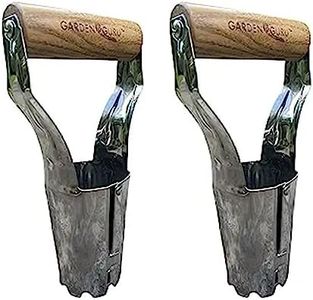 Garden Guru Eco Bulb Planter - 100% Recycled Stainless Steel - Rust Resistant - FSC Certified Wood Ergonomic Handle - Depth Marker for Consistent Planting Flowers Tulips, Daffodils, Dahlias(2Pack)