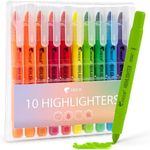 Zenacolor Bible Highlighters No Bleed - Pack of 10 Soft Wax Gel Highlighters - Vibrant Colors - Shool and Bible Study Supplies