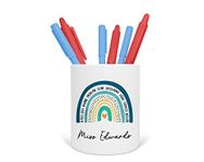 Personalised Teacher Pen Pot, Custom Teacher Pencil Pot, Desk Organiser, Rainbow Desk Tidy, Personalised Teacher Gifts, TA Assistant Present