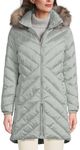 Lands' End Women's Insulated Cozy Fleece Lined Primaloft Coat, Light Fog, Medium