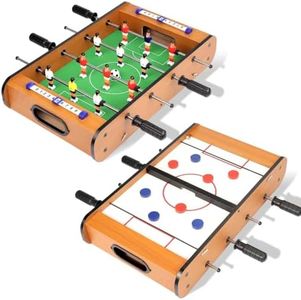 BBnote 2 in 1 Combo Mini Multi Game Table Set, Fast Sling Puck, Foosball, 20in Board Games for Kids & Adult, Hockey Arcade Game for Home, Game Room, Family, Friends, Party