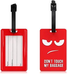 kwmobile Étiquette Bagage pour Valise - Tag Porte-étiquettes pour Valise et Sac de Voyage avec Carte nom adresse numéro - Don't Touch My Baggage