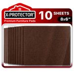 X-PROTECTOR 10 Pack Premium Felt Furniture Pads 8"x6" Heavy Duty 1/5" Felt Sheets! Cut Furniture Felt Pads for Furniture Feet You Need - Best Furniture Pads for Hardwood Floors!