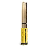 ProMark Drum Sticks - Rebound 5A Drumsticks - FireGrain For Playing Harder, Longer - Rear Weighted Feel - Lacquer Finish, Acorn Tip, Hickory Wood - 3 Pairs of Rebound 5A + 1 Pair of FireGrain 5A