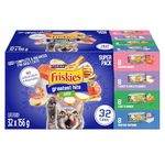 Friskies Greatest Hits Wet Cat Food, Pate Variety Pack 4 Flavours - 156 g Can (32 Pack)