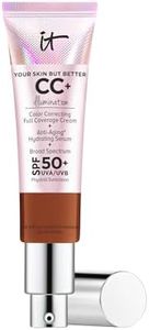 IT Cosmetics Your Skin But Better CC+ Cream Illumination, Deep (N) - Color Correcting Cream, Full-Coverage Foundation, Hydrating Serum & SPF 50+ Sunscreen - Radiant Finish - 1.08 fl oz