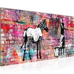 Runa Art Canvas Wall Art Banksy Washing Zebra 1 Part Non-woven Canvas Prints for Living Room and Bedroom Street Style Colorful 012912c