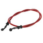 50cm - 200cm Brake Oil Gas Line Pipe, Motorcycle Braided Steel Brake Clutch Oil Hoses Line Pipe Colorful Motorcycle Pit Dirt Bike Enduro Motocross Street Bikes(900mm-Red)