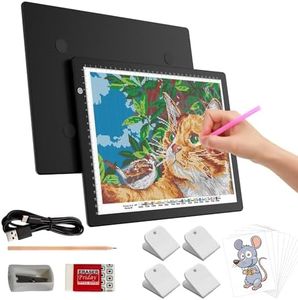 Elice A4 LED Tracing Light Box with 4 Clips, Ultra-Thin Diamond Art Light Board, Bright Light Pad, Lightbox for Tracing and Drawing, Artcraft Light Table for Weeding Vinyl, Diamond Painting, Sketching