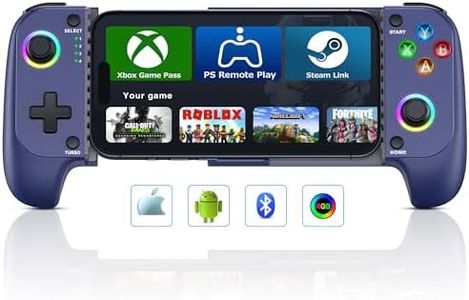 Mobile Game Controller for iPhone/Android, Wireless Phone Controller Support Phone Case, RGB Gaming Controller Suitable for Xbox Game Pass, PlayStation, Steam Link, Roblox, Call of Duty & More