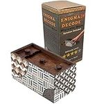 Enigma Decode Secret Puzzle Box - Money and Gift Card Holder in a Wood Magic Trick Lock with Two Hidden Compartments Brainteaser