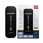 RoamFi 4G LTE Wireless USB Dongle | All SIM Network Support | Plug & Play Data Card Stick with 150Mbps WiFi Hotspot | Single Band High-Performance Black