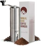 JavaPresse Manual Stainless Steel Coffee Grinder - 18 Adjustable Settings, Portable Conical Burr Grinder for Camping, Travel, Espresso - with Hand Crank