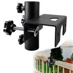 YZZHAJ Beach Patio Umbrella Clamp Outdoor Umbrella Holder,Deck Umbrella Mount Fishing Umbrella Clamp Holder Clip Flag Pole Holder for Railing,Fence,Benches,Deck,Tailgates,Dock,Beach Courtyard Balcony