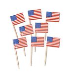 SHATCHI USA US American Flag Picks Toothpicks Cocktail Sticks Cupcake Toppers for Patriotic Theme Party 4th of July Decorations, (50pcs/200pcs/500pcs), Multi, 50pcs