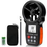 Digital Anemometer Handheld, Anemometers Wind Speed Meter Measures Wind Velocity, Temperature(℃/℉) Weather Tester with Backlit for Shooting, Boat Sailing, HVAC installation-AP-007