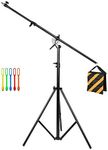 CONXTRUE Max 13.2ft/400cm Two Way Adjustable Photo Studio Light Stand with 6.2ft/190cm Boom Arm and Sandbag, Aluminum Alloy Rotable Tripod for Studio Outdoor Photography Portrait Video