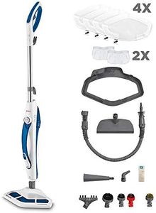 Polti Vaporetto SV460_DOUBLE Steam Mop with Handheld Cleaner, 17 Accessories, Kills and Eliminates 99.9% * of Viruses, Germs and Bacteria, White/Blue, PTGB0086