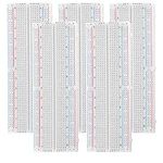 AZDelivery Compatible with MB-102 Breadboard 830 Tie Point Solderless PCB Board Kit 4 Power Rails for Proto Shield Distribution Connecting Blocks compatible with Arduino Including e-Book (Pack of 5)