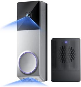WYZE Wireless Duo Cam Video Doorbell (Chime Included), Battery Powered, 2K Full HD Video, 2 Cameras (People and Package), 2-Way Audio, Color Night Vision, Silver