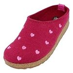 HAFLINGER Grizzly Cuoricini Felt Slippers Heart Cork, Port, 38 EU