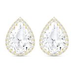 Linawe Gold Stud Earrings Imitation Diamond Moissanite Wedding Earrings Set, Cubic Zirconia Earrings Studs for Women, Teardrop Rhinestone Crystal Cartilage Earring Piercing Jewelry