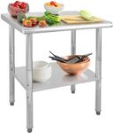 Garvee Stainless Steel Table for Prep & Work, 30x24x35 in, NSF Metal Commercial Kitchen Table, Heavy Duty Prep Table with Adjustable Undershelf & Feet for Restaurant, Home, Workshop, Kitchen, Garage