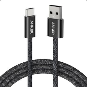 Anker Zolo USB-A to USB-C Charger Cable, 1.8 m Durable Braided Type-C Fast Charging Cable with Slim Connector, Seamless CarPlay, For iPhone 17/16/15, iPad Pro, Samsung Galaxy, More(Black)