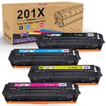 HaloFox Compatible Toner Cartridge Replacement for HP 201X 201A CF400A CF400X CF401X CF402X CF403X for HP Color Laserjet Pro MFP M252dw M252n M277dw M277n M277c6 M274n Printer (4-Pack)