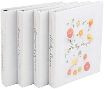 Avery Durable View 3 Ring Binders, 1" Slant Ring, 4 White Binders, Create A Set of Recipe Binders (17575)