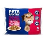 HiLife Pets Pantry - Complete Wet Cat Food - Favourite Chunks in Gravy - Chicken, Beef, Cod, Salmon, 13 x (4 x 85g)