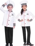 amscan 9906414 - Kids Chefs Uniform Jacket & Hat Girls Fancy Dress Costume Age: 8-10 Years