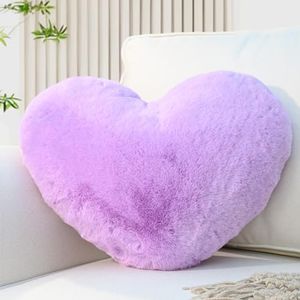 Yhoelata Cuscino Cuore Lilla, Cuscini Decorativi, Cuscino a Forma di Cuore, Cuscini Divano Peluche, Cuscini Letto, Decorazioni Camera da Letto Bambini, 26 x 36 cm
