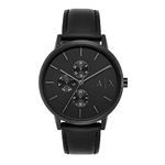 Armani Exchange Analog Black Dial Men's Watch-AX2719 Genuine Leather, Black Strap