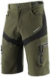 BERGRISAR Men's Cycling Shorts MTB Mountain Bike Bicycle Shorts Zipper Pockets 1806BG Army Green Size Large