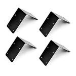 Indoor Outdoors 4 X Jumbo Corner Timber Railway Sleeper Brackets for Planters, Retaining Walls, Pathway and Double Height Driveway Edging - 90 Degree Bend Bracket (Black)