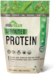 Iron Vegan Sprouted Protein, French Vanilla Flavour, 1kg | Vegan, plant-based, organic, gluten-free Brown (Pack of 1)