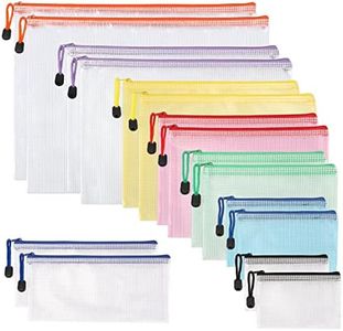 JPSOR 16pcs 8 Size Mesh Zipper Pouch for Organization, Waterproof Zipper Pouches Colored PVC Travel Zipper Bags Clear Multipurpose Document Bags for School Office Home Cosmetics Storage Toys Puzzle