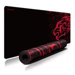 EXCO Red Leopard Extra Long Large XL Gaming Desk Mat Smooth Surface Non-slip Rubber Mouse Pad Mat with Designs for Office and Gamers