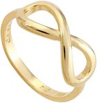 Beaux Bijoux 14k Gold Plated Silver Infinity Ring for Women | Gold Infinity Designed Band Ring