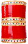 JD'Z COLLECTION Indian Bangles Set Red Color Bollywood Ethnic Bangles Chura Bangles Set Choora Bangles For Women Wedding Party wear, 2.5 Inches, Acrylic, Cubic Zirconia