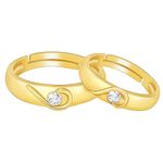 GIVA 925 Silver Golden Love You To Infinity Couple Rings, Adjustable | Gifts for Women and Girls | With Certificate of Authenticity and 925 Stamp | 6 Months Warranty*